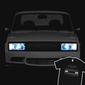 Lada Riva T-Shirt: VAZ 2105 Tuning Lights, 100% Cotton