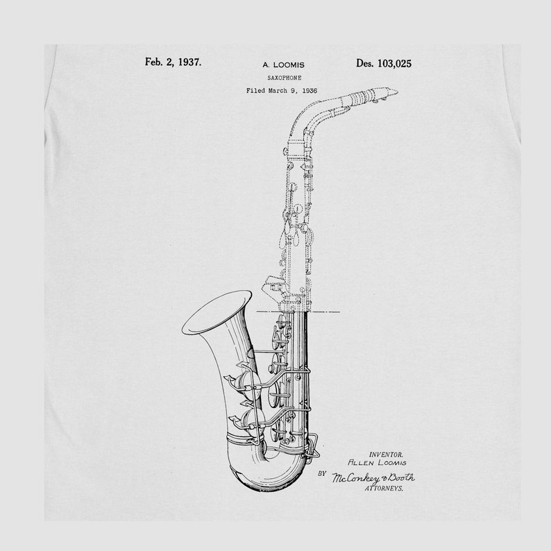 Saxophone Alto Sax Mendini Tuner Tenor Patent Tshirt Mens Etsy