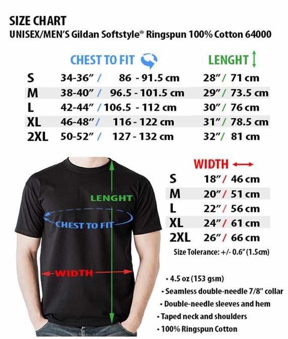 Roadster Shirt Size Chart
