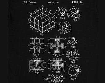 Rubik's Cube Patent T-Shirt 3D combination puzzle Magic Cube Gift Idea