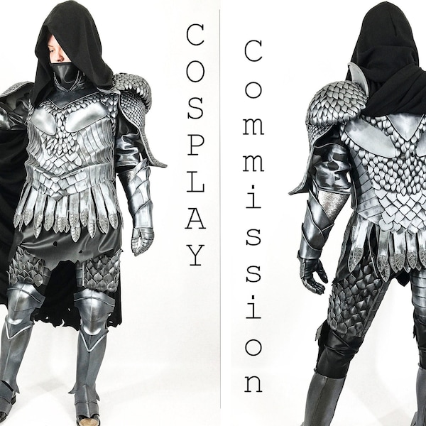 Custom cosplay commission, Silver medieval costume, Cosplay armor, Cosplay props, Custom cosplay, Fantasy armor, Custom suit, Halloween