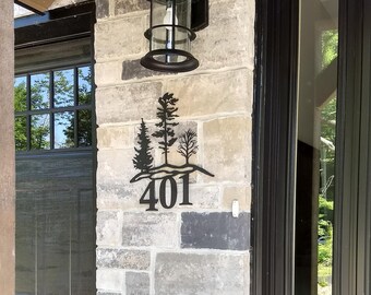 Tree House Number, Custom Sign, Street Number, Metal House Number, Metal Sign