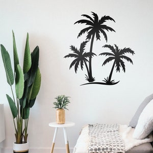 Palm Trees, Tropical, Metal Wall Art, Beach, Paradise, Decor, Wall Art