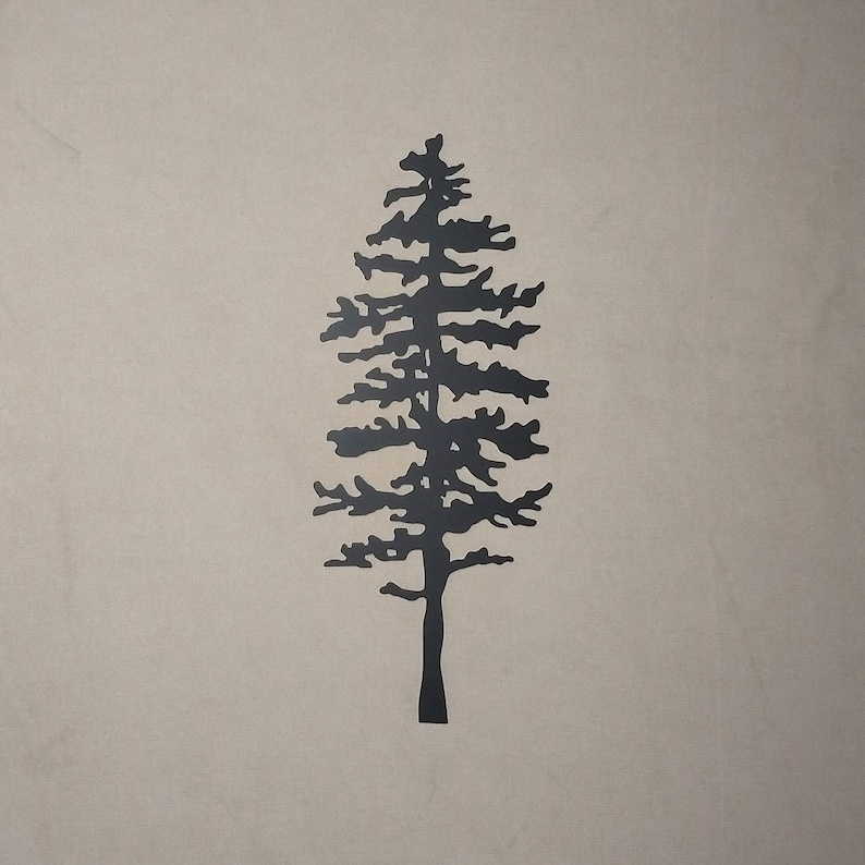 Evergreen Tree Metal Wall Art Metal Tree Scenic Red Pine Etsy