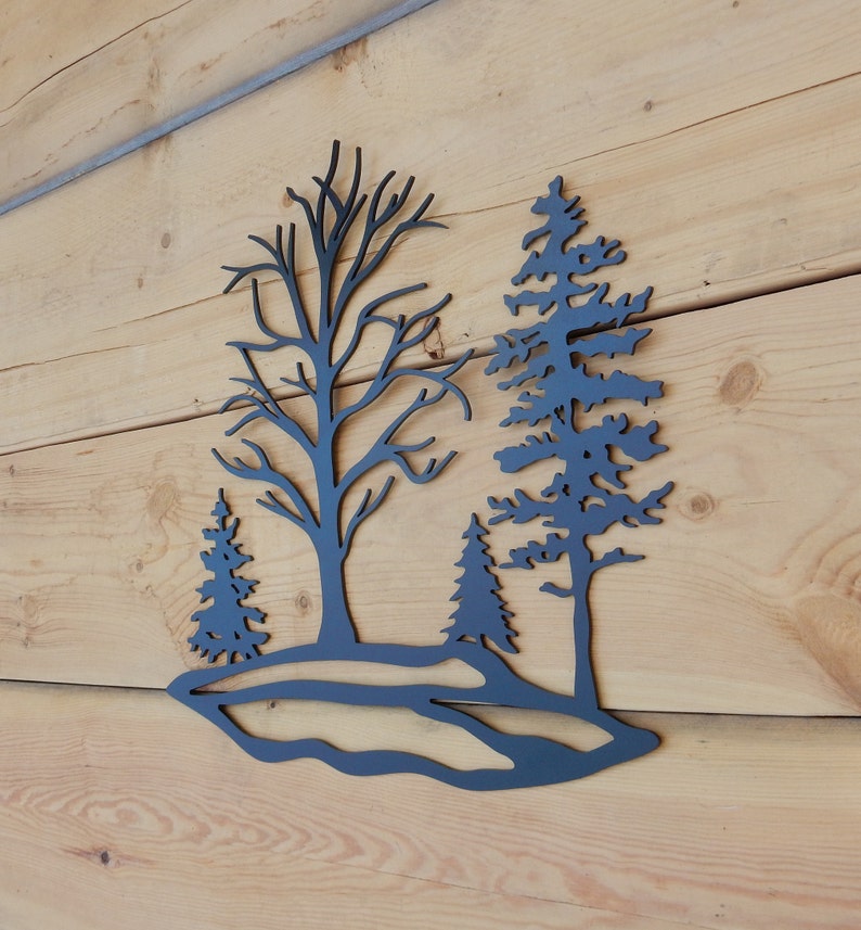 Metal Tree Art Wall Art Decoration Rustic Silhouette Etsy