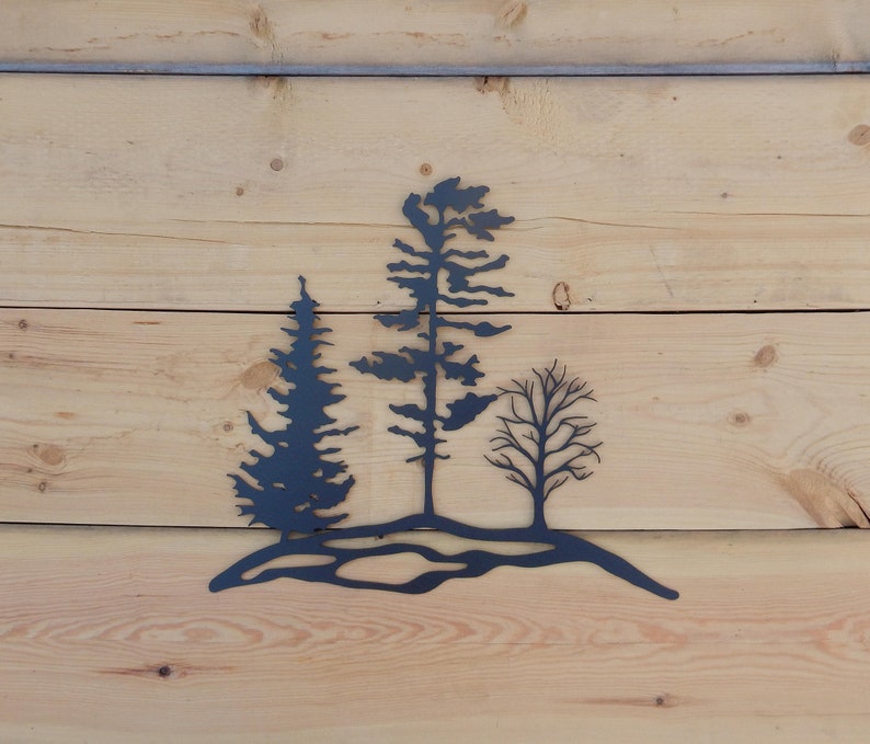 Metal Tree Art Wall Art Decoration Rustic Silhouette Etsy