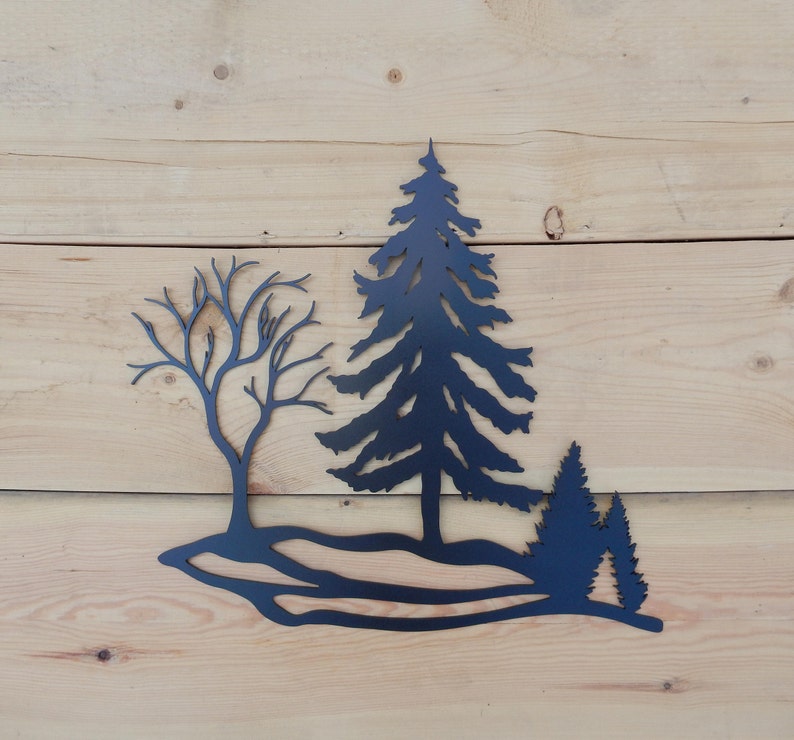 Metal Tree Art Wall Art Decoration Rustic Silhouette Etsy