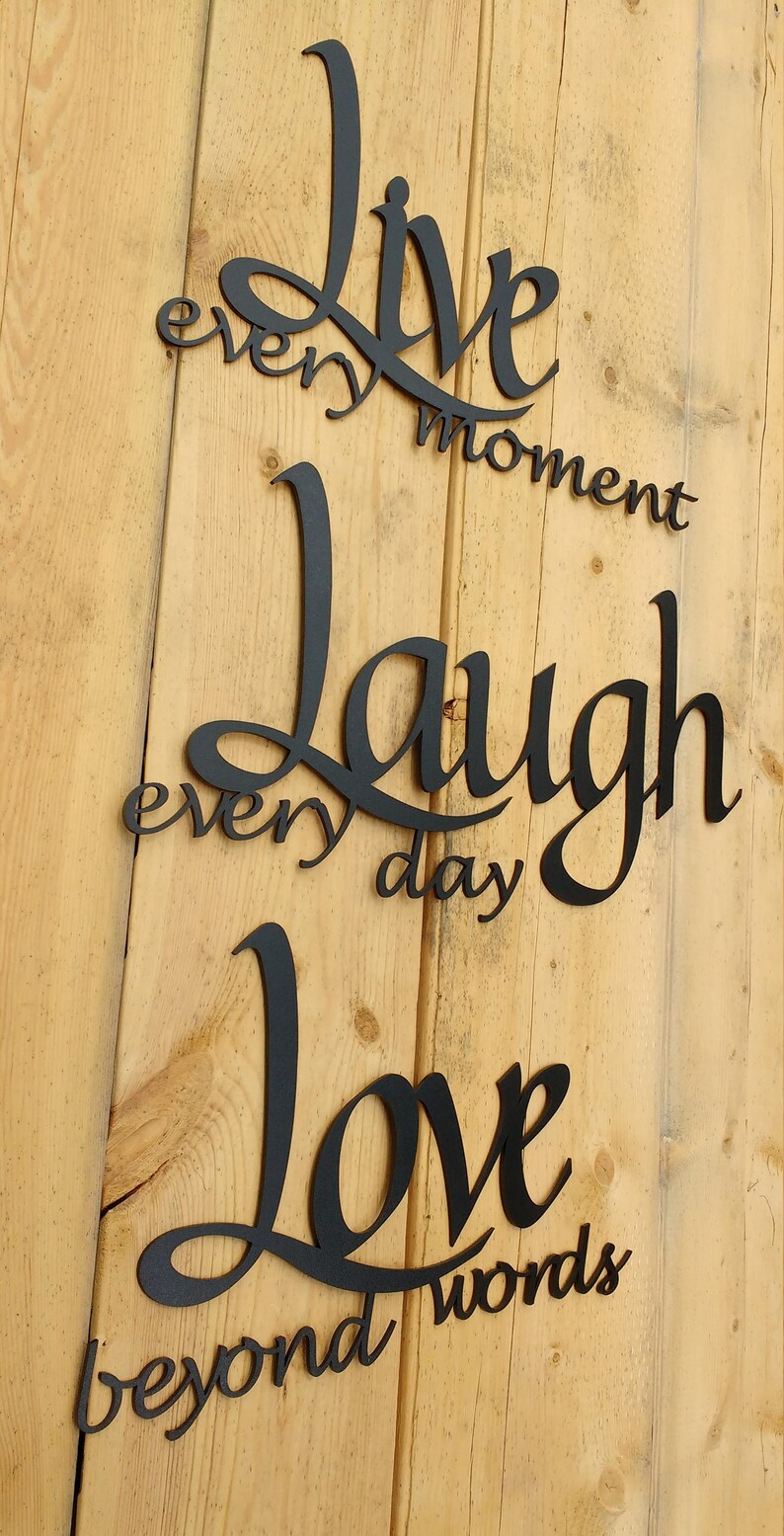 Live Laugh Love Metal Wall Art Words Wall Decor Etsy