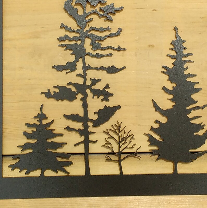 Metal Tree Art Wall Art Decoration Rustic Silhouette Etsy