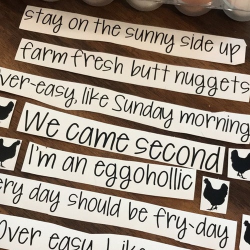 Funny Egg Carton Stickers LABELS Only Etsy