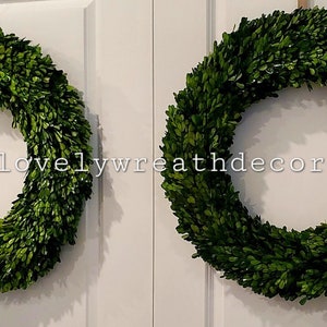 16 or 20 inch Set of 2 Double door Boxwood Wreath , Preserved Wreath, front door Wreath ,Round Boxwood , Spring Wreath ,Summer