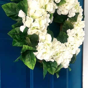 Large Hydrangea wreath, Spring wreath , Summer wreath ,Hydrangea  wreath, white wreath, front door wreath,outdoor wreath