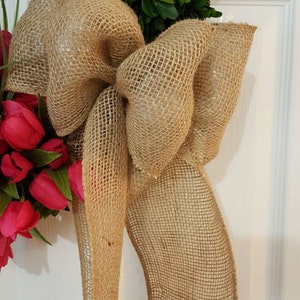 Burlap bow, Plain bow, burlap , wreath bow only