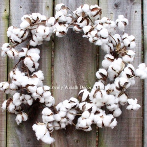 Cotton wreath - Cotton boll Wreath - Preserved cotton Wreath - Farmhouse Wreath -Wedding Wreath - Cotton bolls