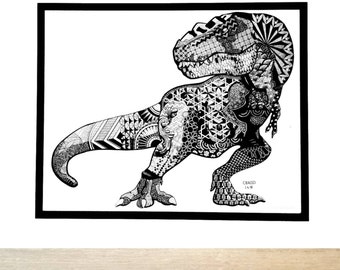 T-REX / Tyrannosaurus -print of original CRACCO animal dino patterns painting