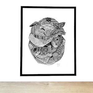 KOALA - australian animal wall art decor, animal black white art print, nursery kid child room decor, animal nursery room