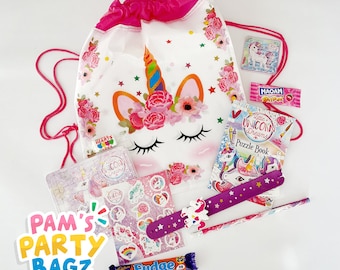 Deluxe Pre-filled Unicorn Drawstring Party Bag