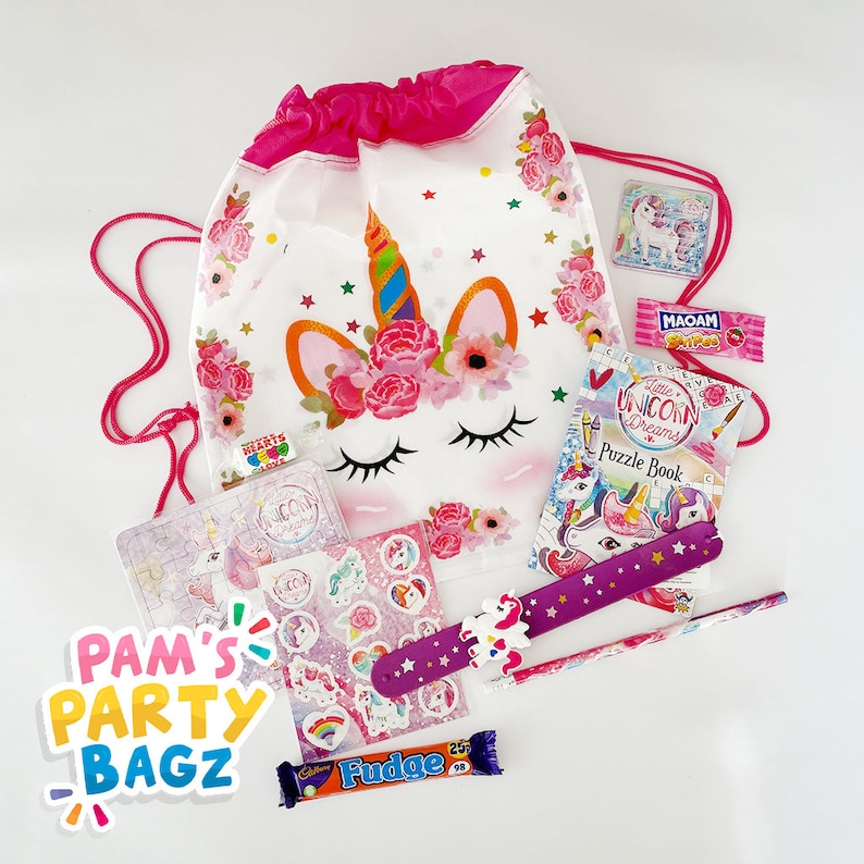 Deluxe Prefilled Unicorn Drawstring Party Bag Etsy