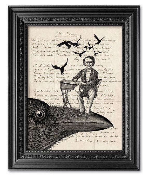 Edgar Allan Poe Art Print, Original Handwriting Edgar Allan Poe
