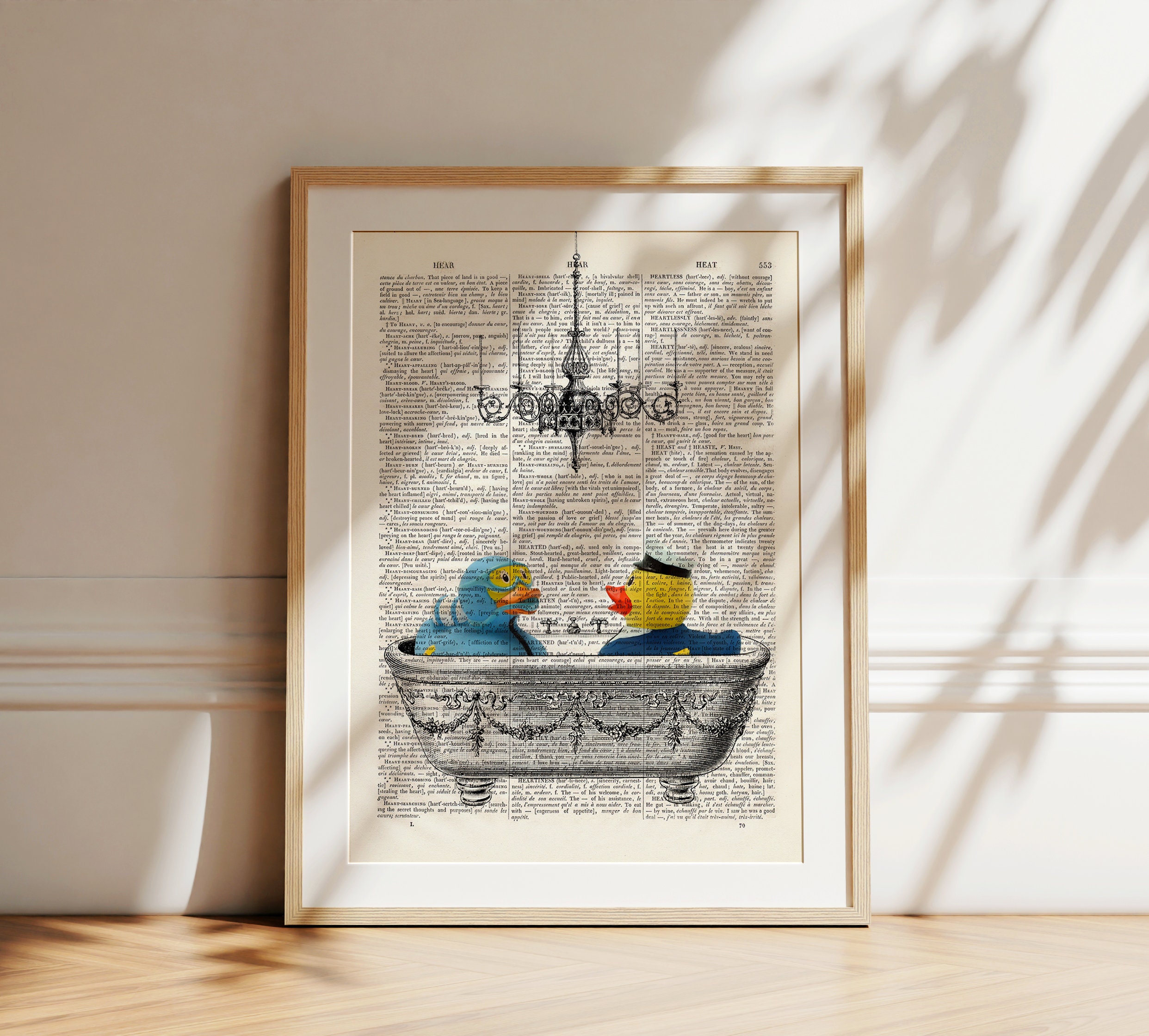 Póster Decorativo De Pato De Goma En Página De Diccionario - Tamaño 8x10 Pulgadas - Azul