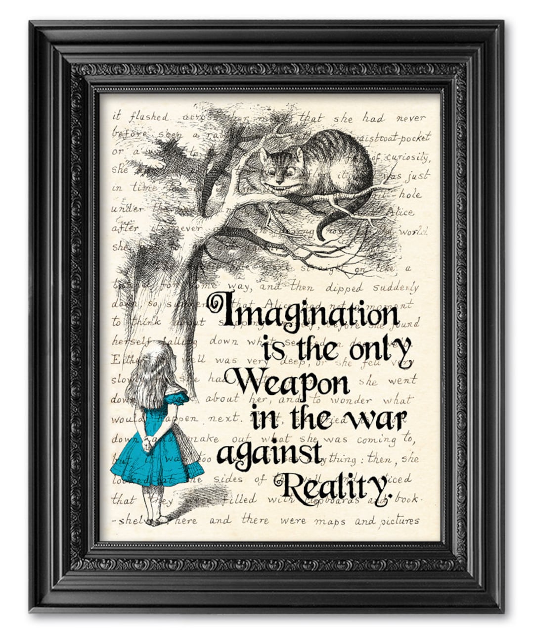 Alice in Wonderland Print, Handwriting Lewis Carroll Quote Print, Alice ...