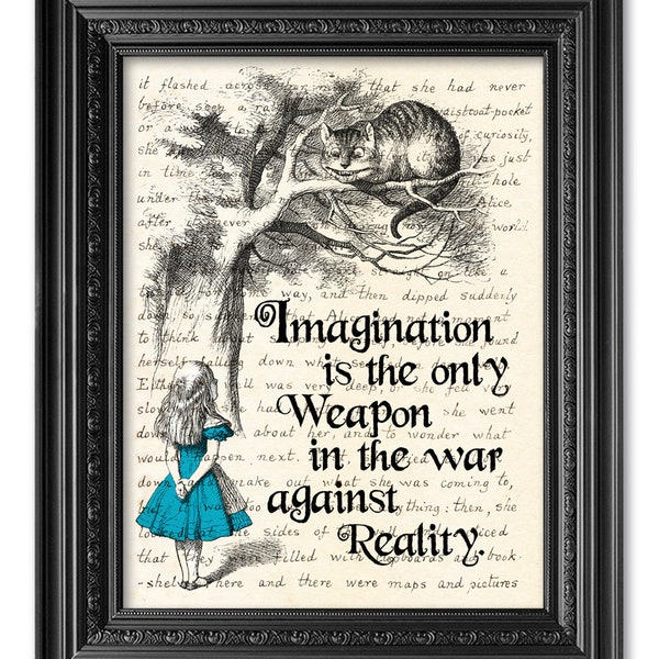 Alice in Wonderland Print, Handwriting Lewis Carroll Quote Print, Alice Quote print, Literary Gift, Alice in Wonderland Wall Art  [ART 166]