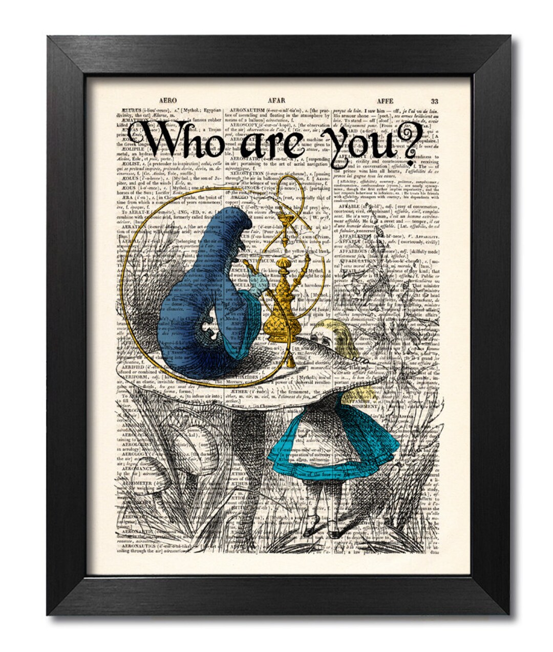 Alice in Wonderland Print, Alice Quote Art, Dictionary Art Print, Alice