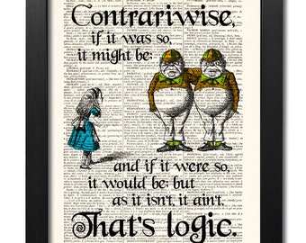 Tweedle Dee And Tweedle Dum Quotes Retrosalonprint | Etsy Australia