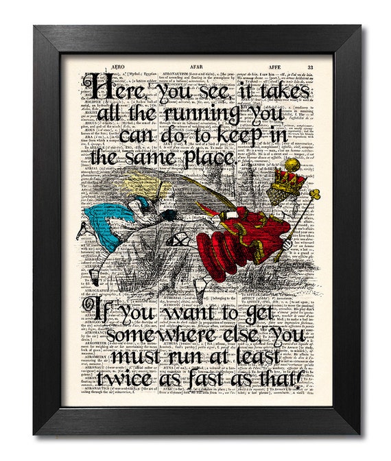 Alice im Wunderland Druck Alice Zitat Wandkunst Wörterbuch Etsy.de