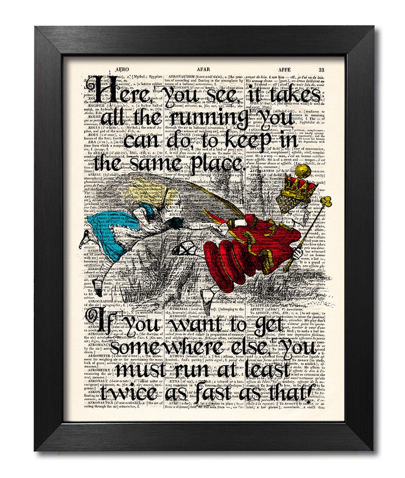 Alice in Wonderland Print Alice Quote Wall Art Dictionary Etsy