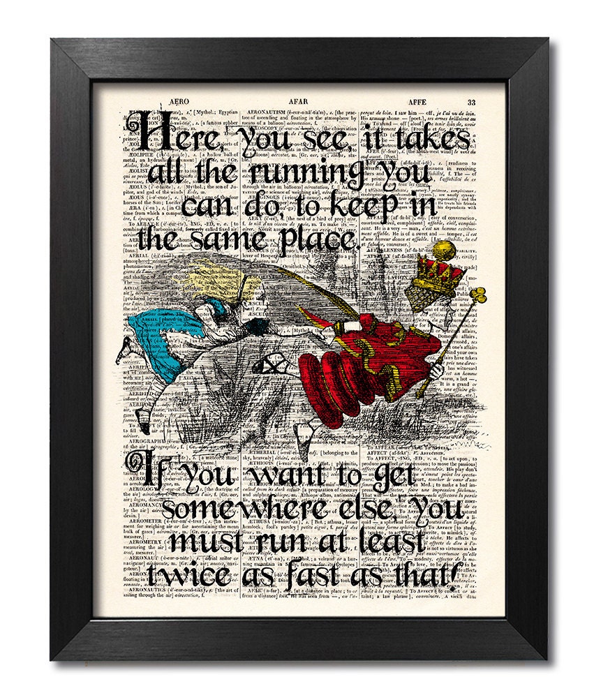 Alice in Wonderland Print, Alice Quote Wall Art, Dictionary Art Print,  Alice and Red Queen, Home Wall Decor, Gift Poster, Book Art ART 167 - Etsy