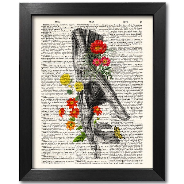 Anatomische Hand mit Blumen Illustration, Anatomie Kunst, Anatomie Druck, Illustration Poster