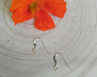 Crochet silver earrings 925, silver fibula 925