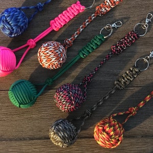 1.5&quot; Steel Ball Monkey Fist Keychain, Monkey Fist, Paracord, Survival, Monkey Fist Key Ring, 8 Ounce Steel Ball, Heavy Monkey Fist