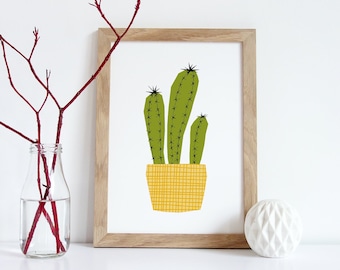 Cactus Wall Art, Succulent Print, Cactus Prints, Potted Succulents, Wall Art Prints