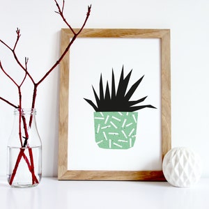 Cactus print, sappige print, sappige kunst, cactussen afdrukbaar, botanische kunst, cactus kunst aan de muur, housewarming cadeau, plant lady, potplant afbeelding 1