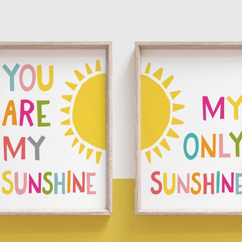 You Are My Sunshine Wall Art Playroom Wall Art Yellow Etsy