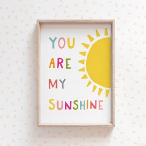 You Are My Sunshine Wall Art, Playroom Wall Art, Yellow Nursery Decor, Nursery Printable Art, Sunshine Print