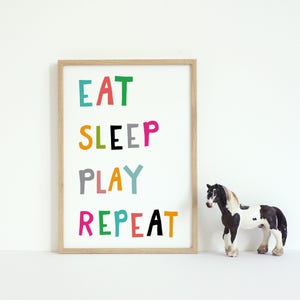 Eat Sleep Play Repeat Print, Nursery Art, Printable Wall Art Nursery printable, kids decor, digital wall decor, Eat, Play, Sleep, Repeat