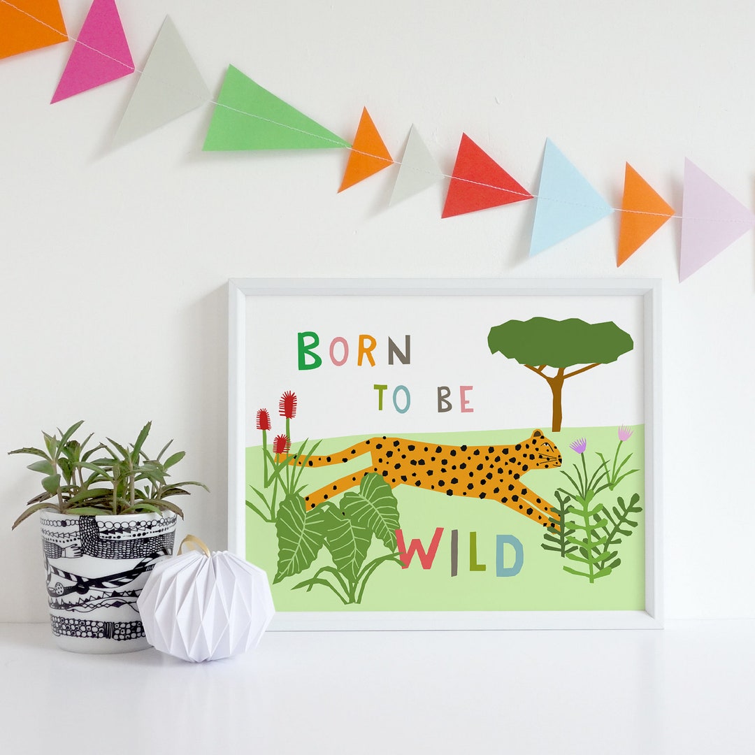 Born to Be Wild Printable Nursery Art Landscape Jungle - Etsy