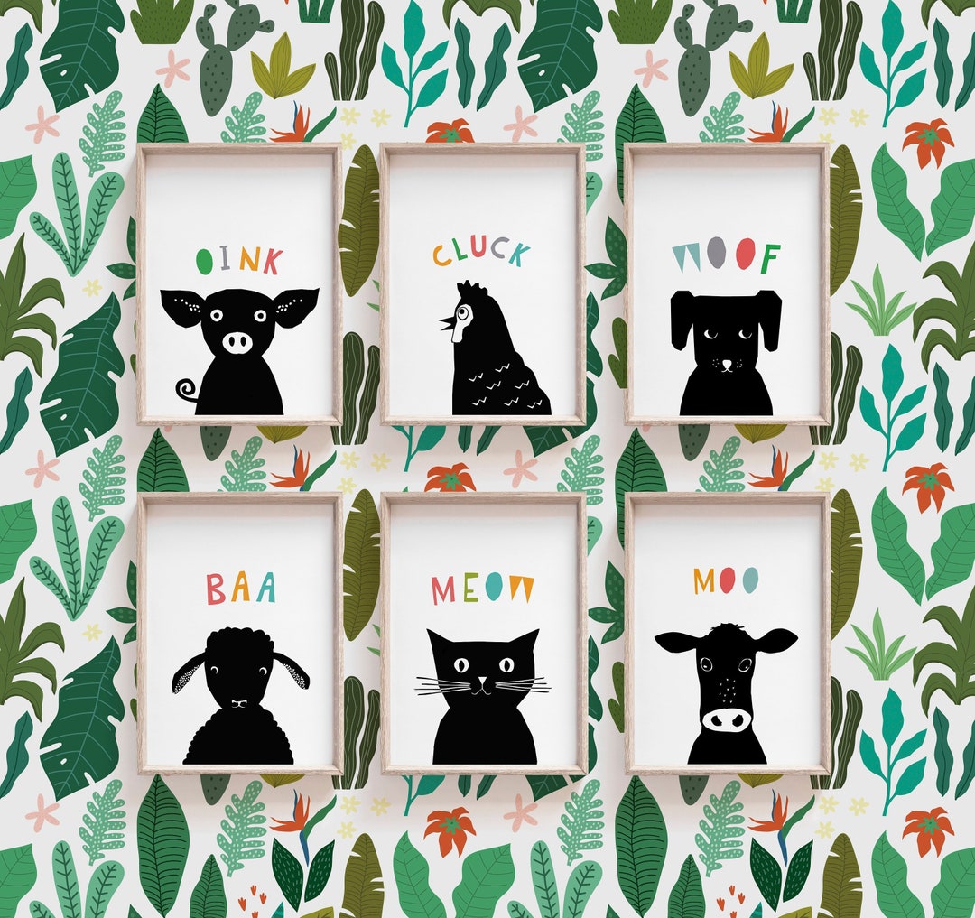 Nursery Decor, PRINTABLE Art, Farm Animals Decor, Baby Animals, Nursery ...
