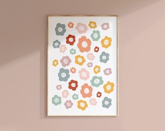 Flower Print, Abstract Flower Poster, Floral Wall Art, Printable Wall Art, Digital Download, Large Poster Print