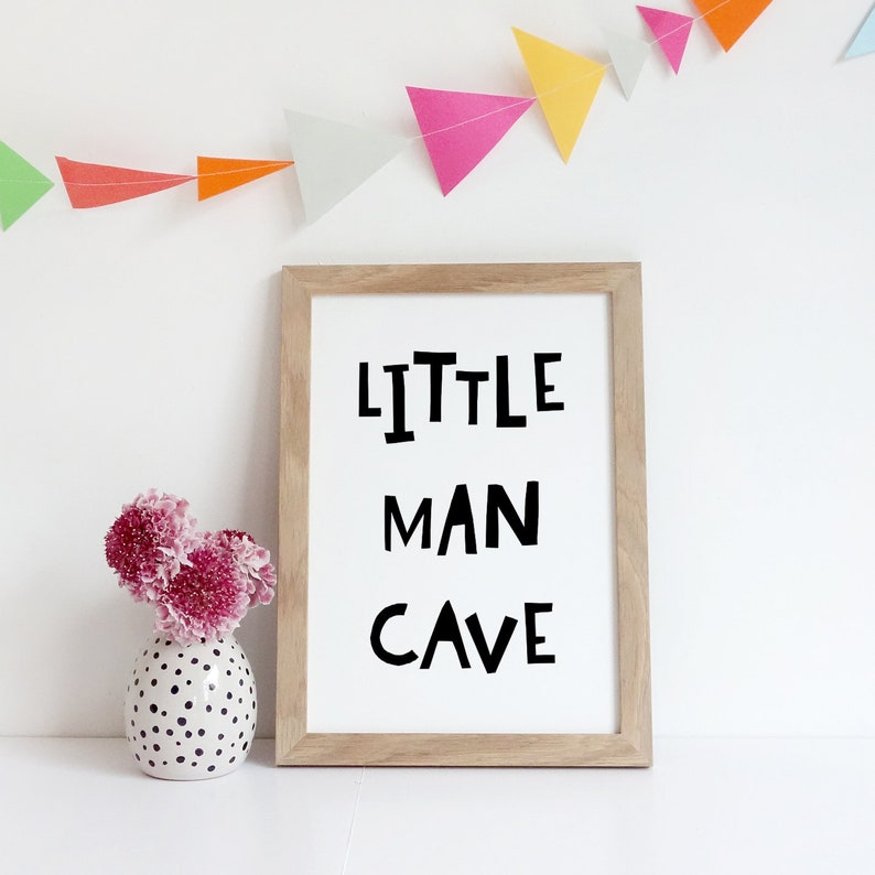 Little Man Cave Boy Nursery Decor Nursery Art Boy Nursery | Etsy