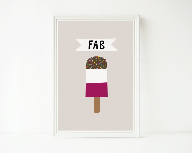 Ice Cream Popsicle Art Print Kitchen Decor Popsicle Ice Etsy