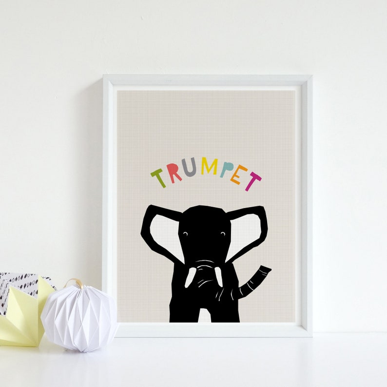 Zoo Animal Nursery Decor Kids Digital Download Elephant Etsy