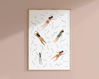 Wild Swimming gifts, Outdoor swimmer Print, outdoor wild swimming prints and gifts, swimmers, cold water swimming.