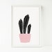 Cactus Print, Black and White Cactus Art, Printable Wall Art, Succulent ...
