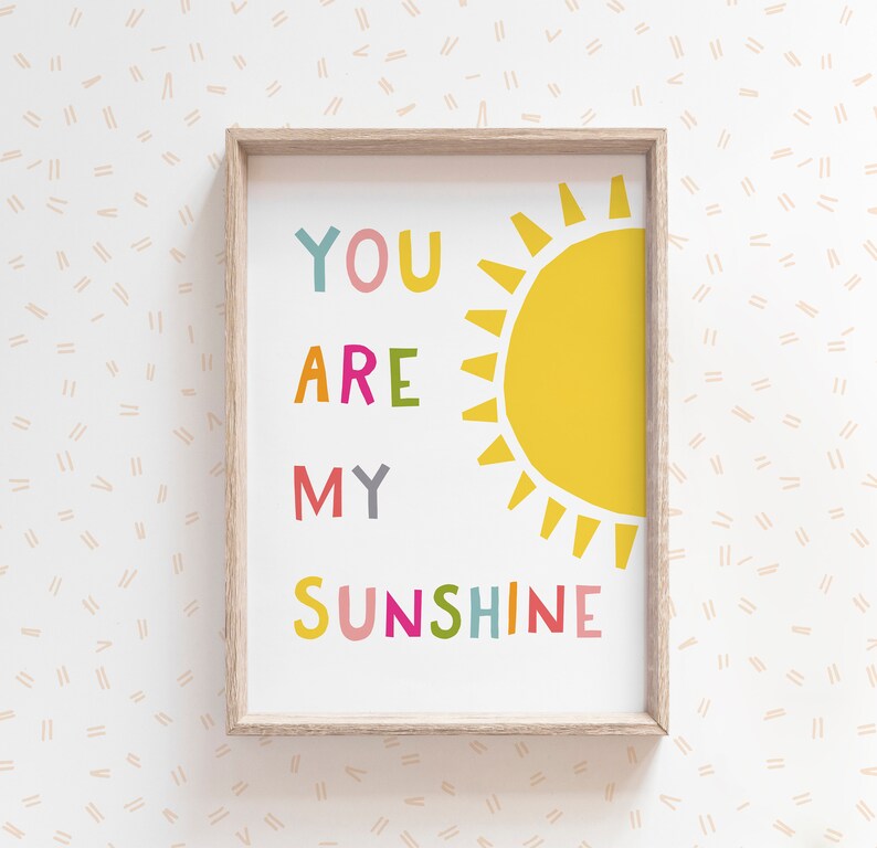 You Are My Sunshine Wall Art Playroom Wall Art Yellow Etsy