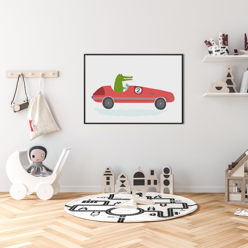 Vehicle Print for Nursery Racing Car Print Boys Bedroom Etsy