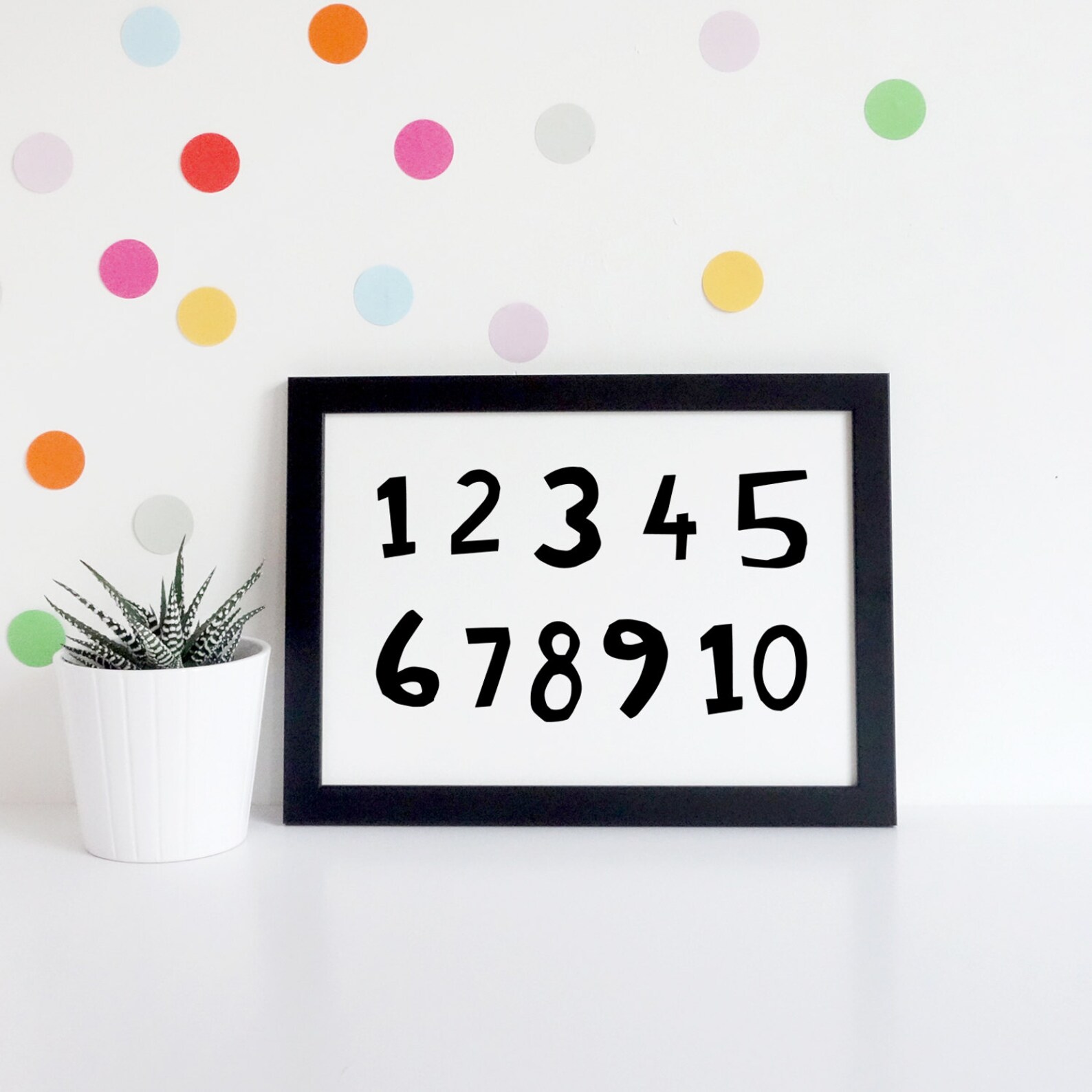 Nursery Numbers Print Nursery Numbers Wall Art Printable Etsy